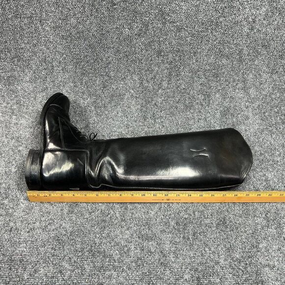 The Effingham Bond Boot Co Women's 8 Black Leather Tall Riding Lace Knee Boots - Picture 14 of 16